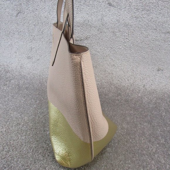 Tory Burch Tote Bag Pink Gold Leather Large - Picture 3 of 12